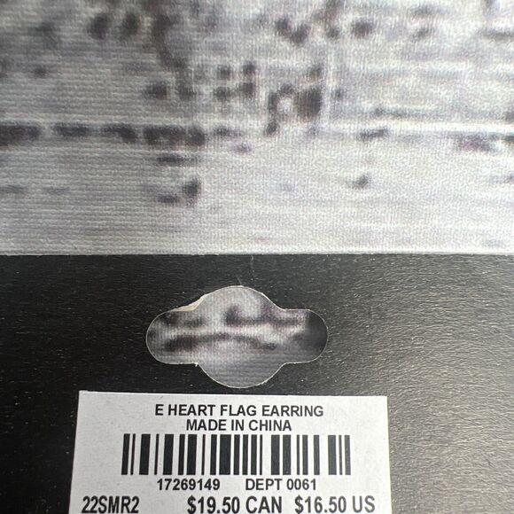 Torrid Earrings Heart Red White Blue Patriotic Fourth Of July Rhinestone America - Picture 5 of 7